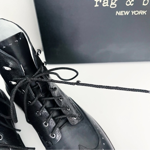 Rag & Bone Black Genuine Leather Size 9.5 Cozen Ankle Boot Booties - Picture 6 of 6